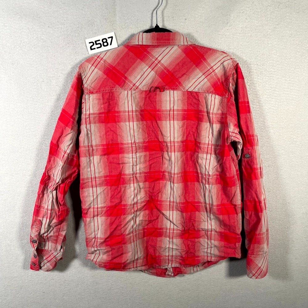 DKNY Western Shirt Men Large Red Plaid Cotton Plaid Long Sleeve Casual Button Up - Picture 4 of 6